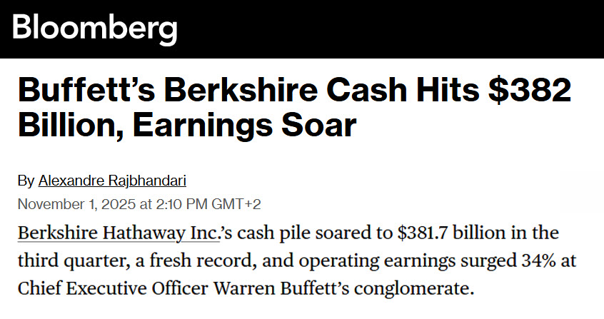 Його готівкові запаси знову збільшилися, черговий квартал підряд – і це в той час, коли біржові індекси постійно оновлюють нові максимуми