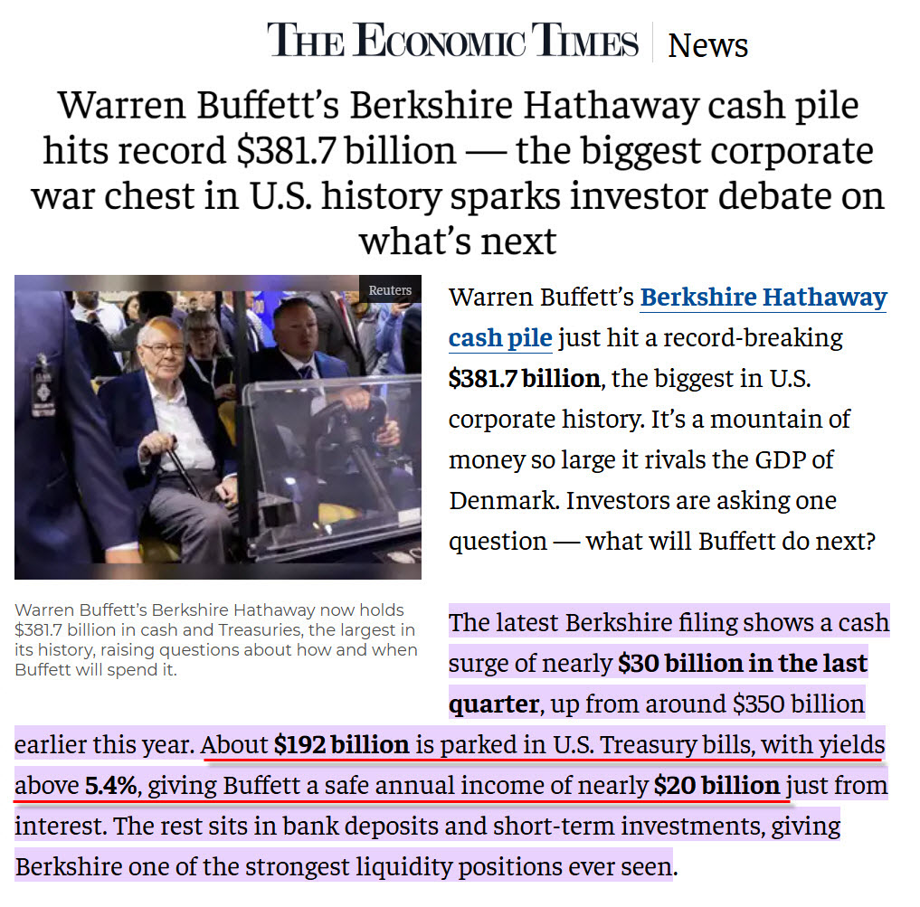 купонна дохідність по цим облігаціям приносить Berkshire приблизно 20 мільярдів в рік