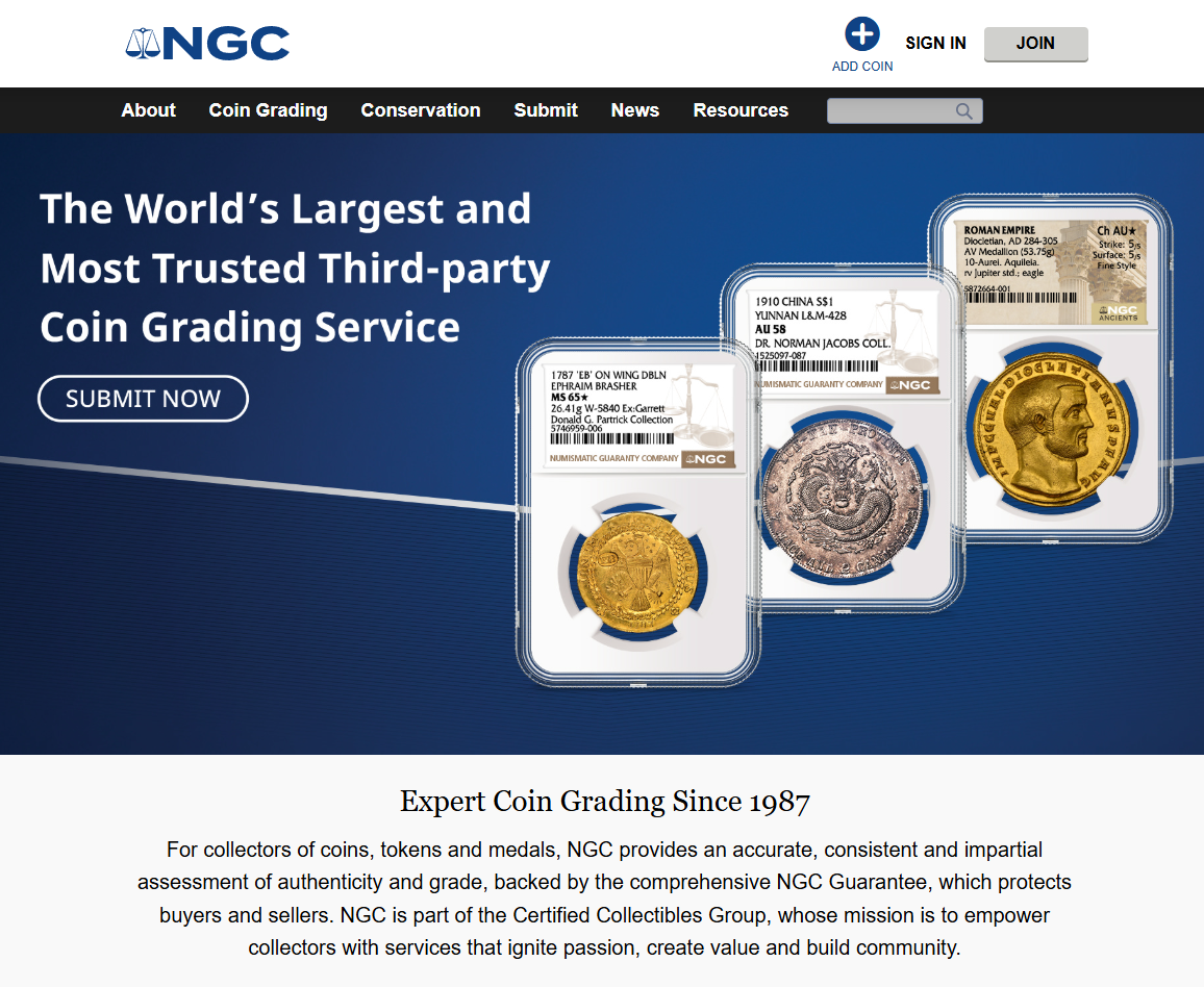 І друга – це NGC (Numismatic Guaranty Company)